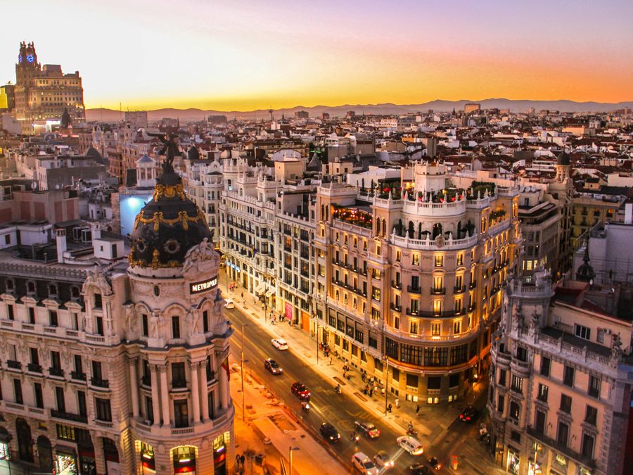 Madrid at sunset